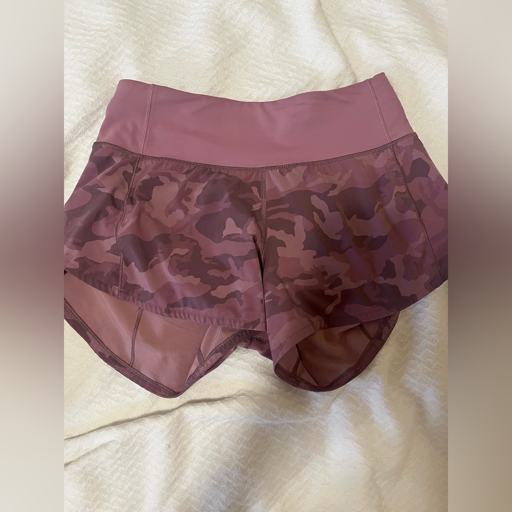 RARE purple camo Lululemon speed up shorts